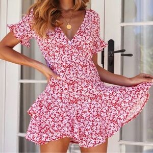 Hello Molly Red Floral Mini Dress
